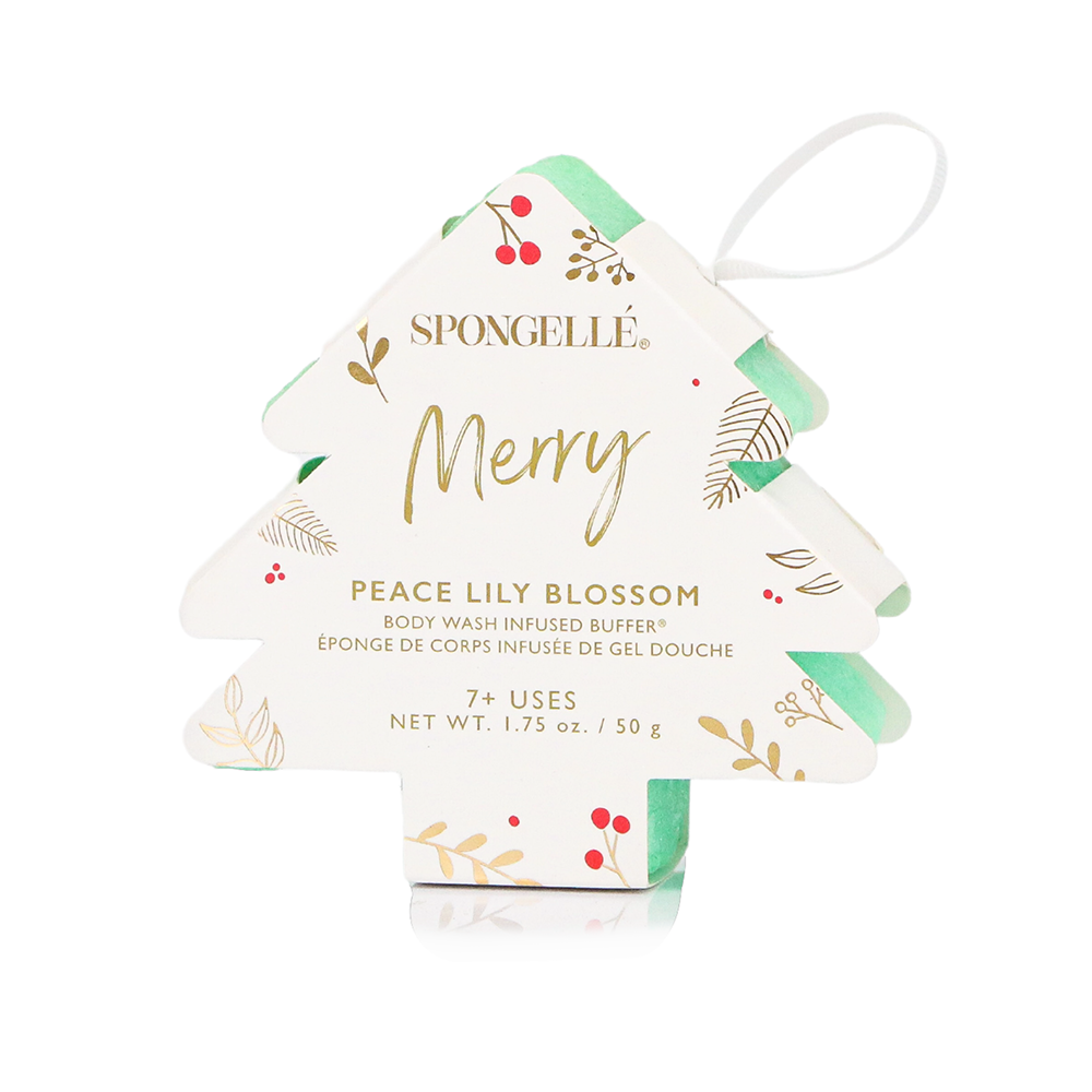 Spongelle Holiday Tree Ornament Peace Lily Blossom – Simplicity -  Professional Hair & Body Care